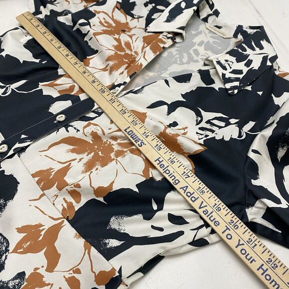 Soft Surroundings Moonglow Midi Dress Sz 12 -3/4 Sleeve Button Up Tiered Floral - Picture 14 of 14